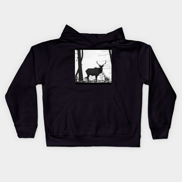 Rocky Mountain Elk Kids Hoodie by VikingBeard1957